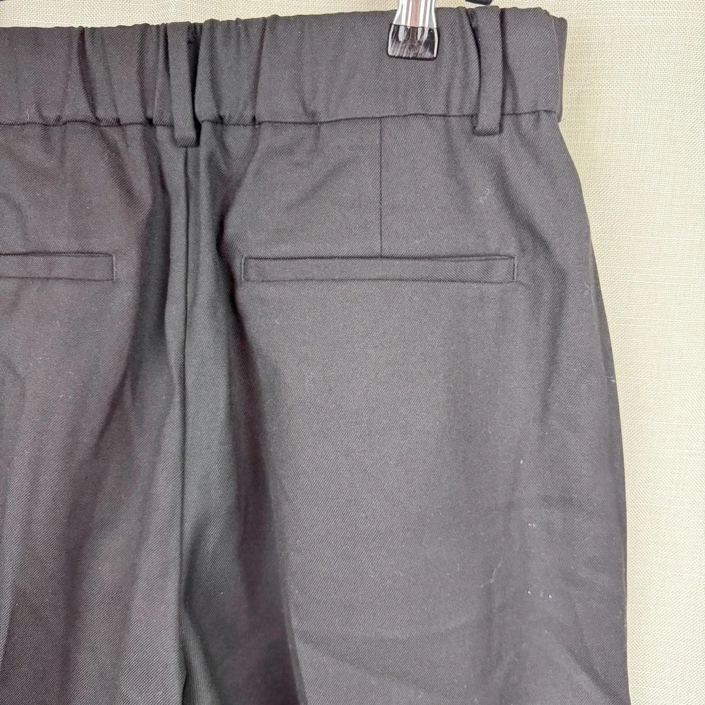 Madewell Dress Pants Womens 10 Black Slouchy Straight Twill Pull‎ On Work Office